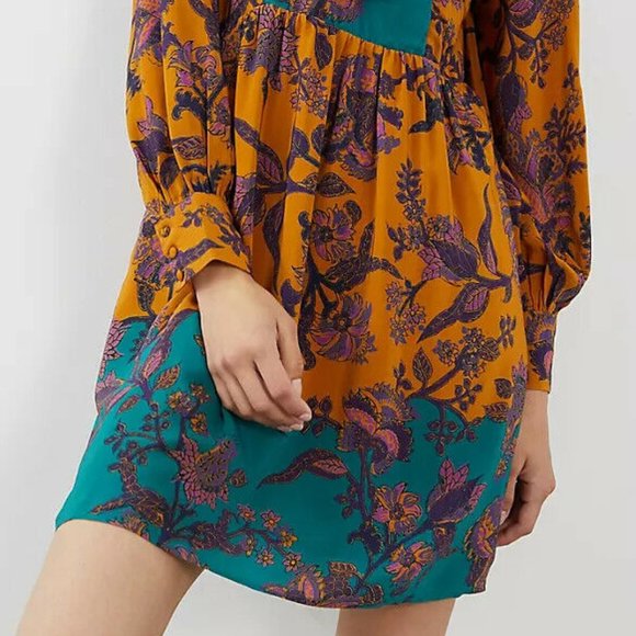 Anthropologie Romantic 100% Silk Tunic Dress size S new with tag nwt - Picture 3 of 9